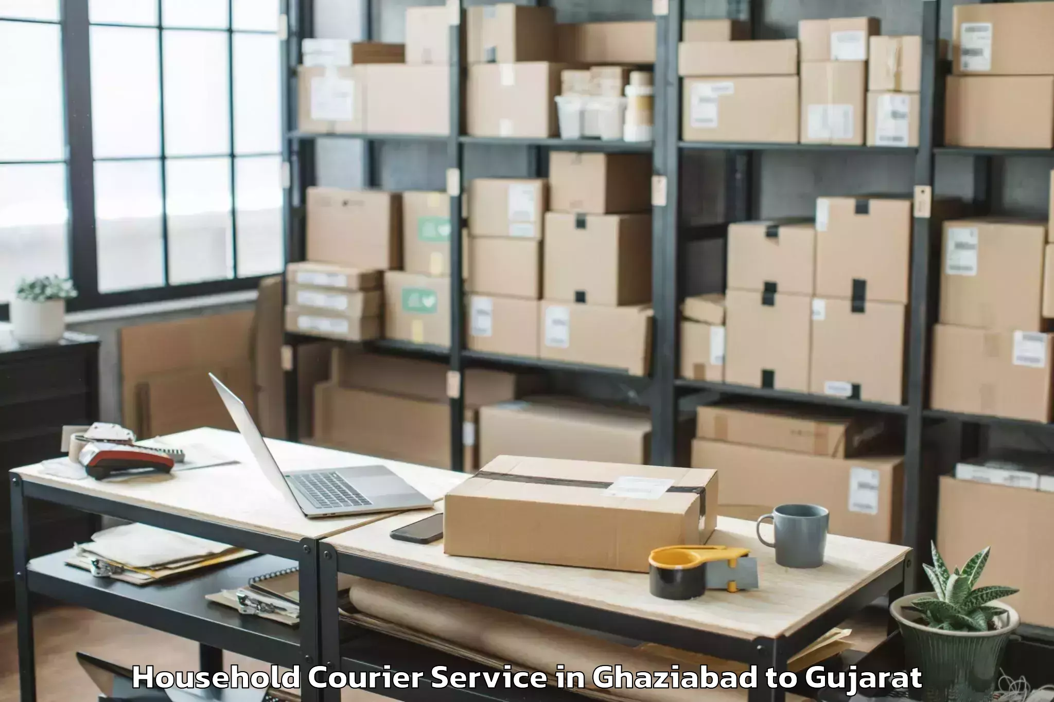 Hassle-Free Ghaziabad to Delvada Household Courier